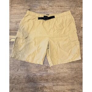 Timberland Mens Cargo Shorts Tan Khaki Belted Elastic Waist Hiking Outdoor L
